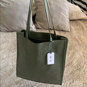 Green leather bag